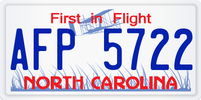 NC license plate AFP5722