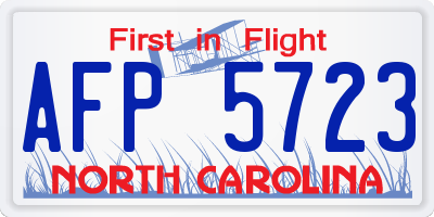 NC license plate AFP5723