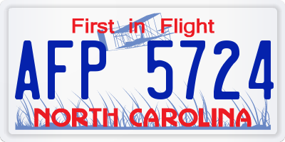 NC license plate AFP5724