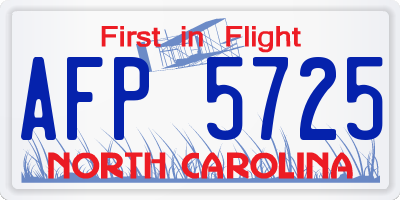 NC license plate AFP5725