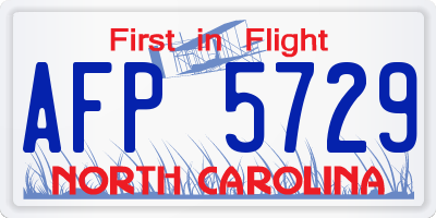 NC license plate AFP5729