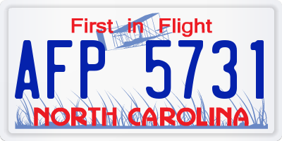 NC license plate AFP5731