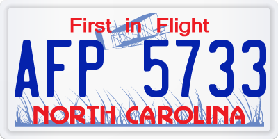 NC license plate AFP5733