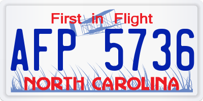 NC license plate AFP5736