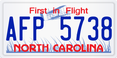 NC license plate AFP5738