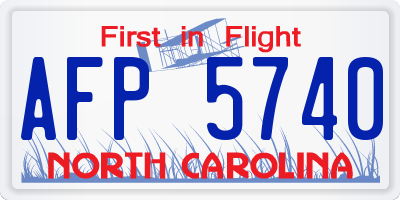 NC license plate AFP5740