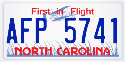 NC license plate AFP5741