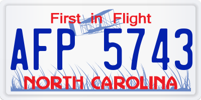 NC license plate AFP5743