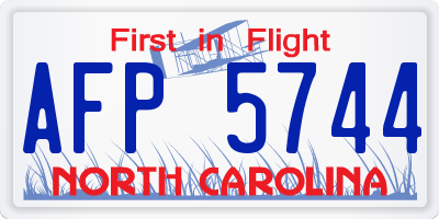 NC license plate AFP5744