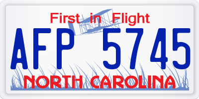 NC license plate AFP5745
