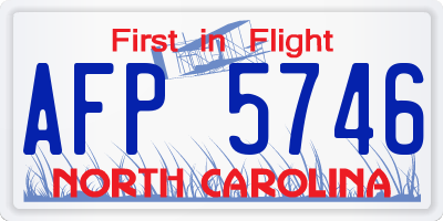 NC license plate AFP5746