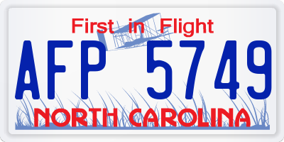 NC license plate AFP5749