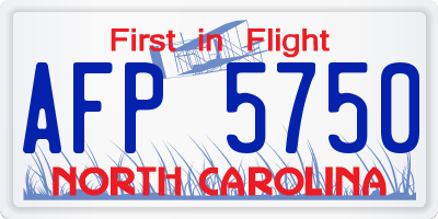 NC license plate AFP5750