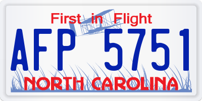 NC license plate AFP5751