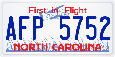 NC license plate AFP5752