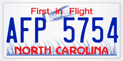 NC license plate AFP5754