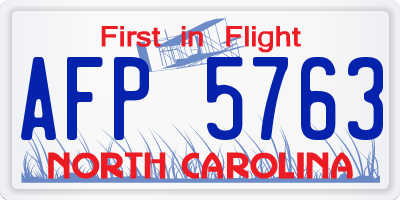 NC license plate AFP5763