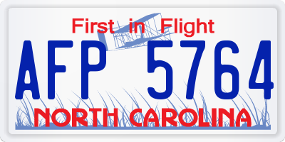 NC license plate AFP5764