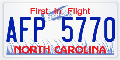 NC license plate AFP5770