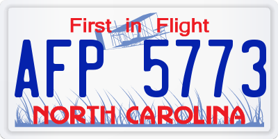 NC license plate AFP5773