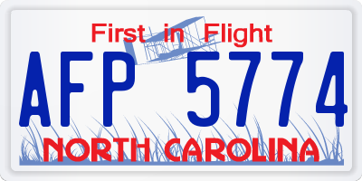 NC license plate AFP5774