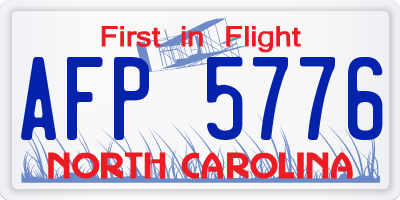 NC license plate AFP5776