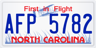 NC license plate AFP5782
