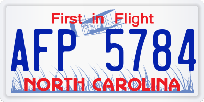NC license plate AFP5784