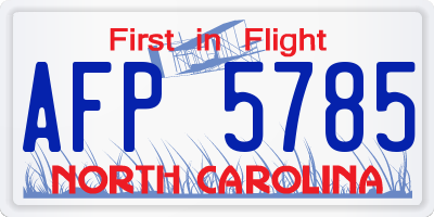 NC license plate AFP5785