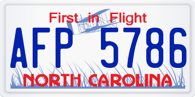 NC license plate AFP5786