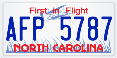 NC license plate AFP5787
