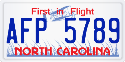 NC license plate AFP5789