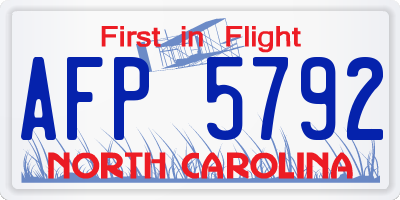 NC license plate AFP5792