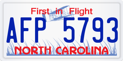 NC license plate AFP5793
