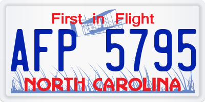 NC license plate AFP5795