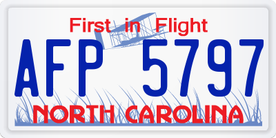 NC license plate AFP5797
