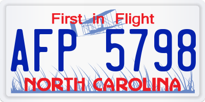 NC license plate AFP5798