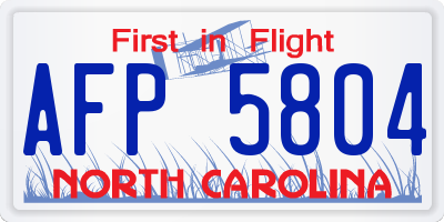 NC license plate AFP5804