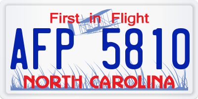 NC license plate AFP5810