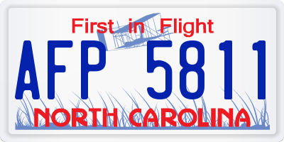 NC license plate AFP5811