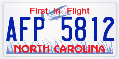 NC license plate AFP5812