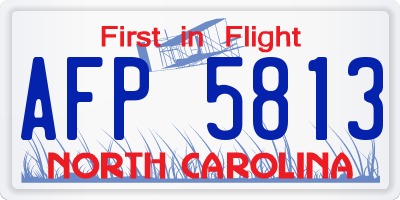 NC license plate AFP5813