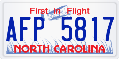 NC license plate AFP5817