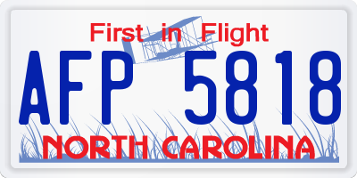 NC license plate AFP5818