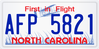 NC license plate AFP5821