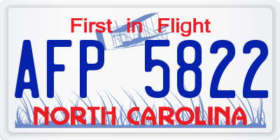 NC license plate AFP5822