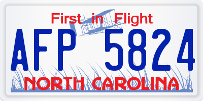 NC license plate AFP5824