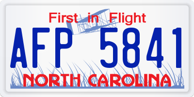 NC license plate AFP5841