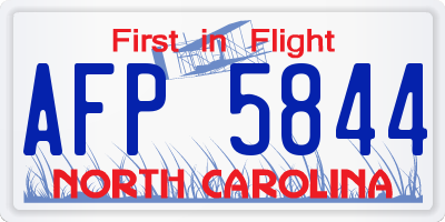 NC license plate AFP5844