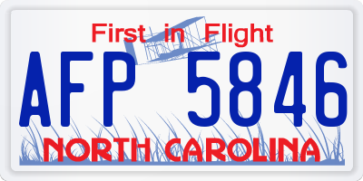 NC license plate AFP5846